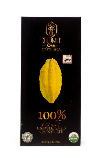 Imagen de CHOCOLATE ORGÁNICO GOURMET FIELDS 100% CACAO SIN ENDULZAR 100 G