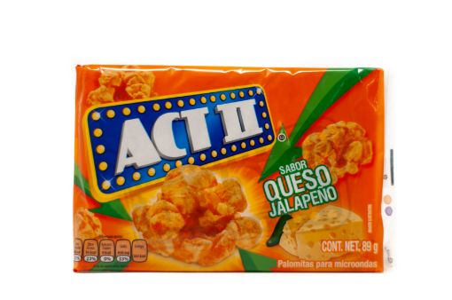 Imagen de PALOMITAS DE MAIZ ACT II SABOR QUESO JALAPEÑO 89 G