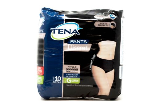 Imagen de ROPA INTERIOR TENA PANTS DISCRET NEGRO DESECHABLE TALLA G 10 und 