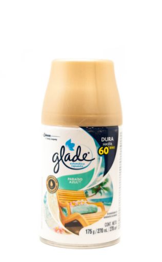 Imagen de REPUESTO AROMATIZANTE GLADE AUTOMATICO PARAISO AZUL 270.00 ML