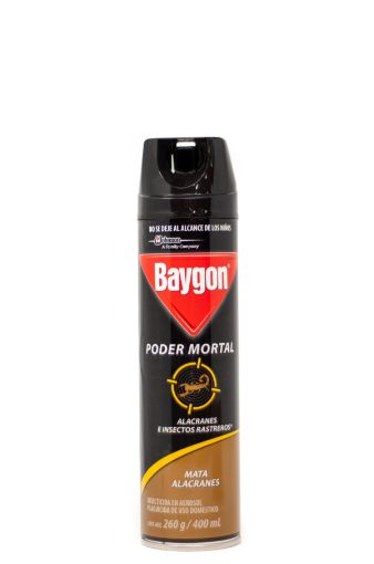 Imagen de INSECTICIDA  BAYGON PODER MORTAL ESCORPIONES EN AEROSOL 400.00 ML