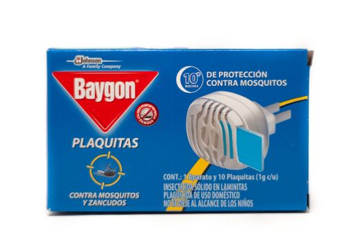 Imagen de REPELENTE BAYGON DE INSECTOS PLAQUITAS 10 UND + APARATO  