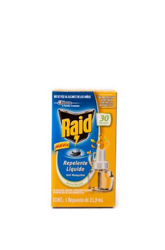 Imagen de REPELENTE LIQUIDO RAID REPUESTO 30 NOCHES AROMA NARANJA 22 ml 