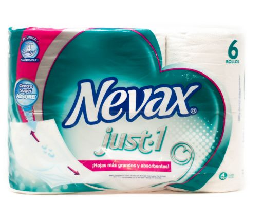 Imagen de PAPEL HIGIENICO NEVAX JUST 1 CUADRUPLE HOJA 6 UND