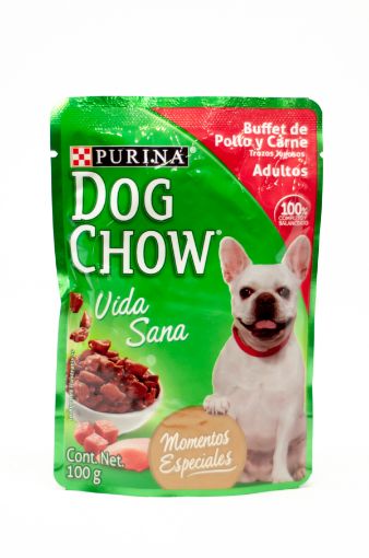 Imagen de ALIMENTO HÚMEDO DOG CHOW BUFFET DE POLLO & CARNE ADULTOS 100 G