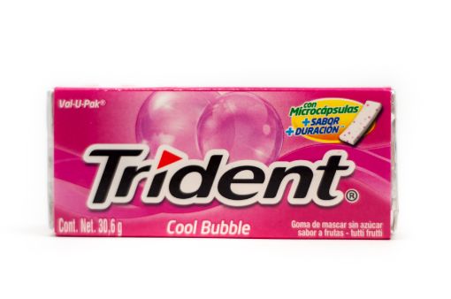 Imagen de GOMA DE MASCAR TRIDENT COOL BUBBLE TUTTI FRUTTI 31 g 