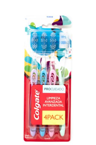 Imagen de CEPILLO DENTAL SUAVE COLGATE  PROCUIDADO 4 UND 