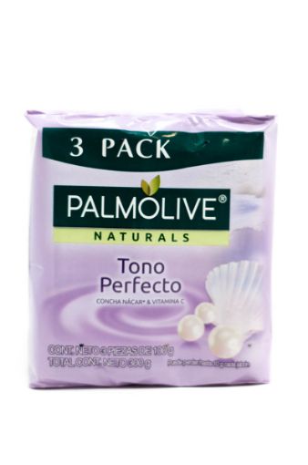 Imagen de JABON DE TOCADOR PALMOLIVE NATURALS TONO PERFECTO 3 UND 300.00 G