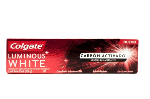 Imagen de CREMA DENTAL COLGATE LUMINOUS WHITE CARBON ACTIVADO 75 G