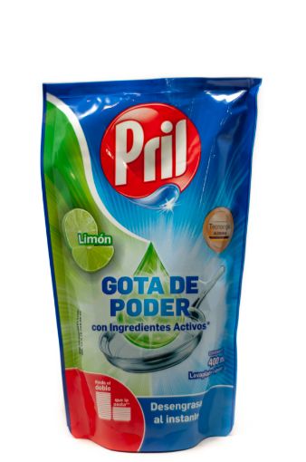 Imagen de LAVAPLATOS PRILL LÍQUIDO DOYPACK LIMÓN 400 ml 