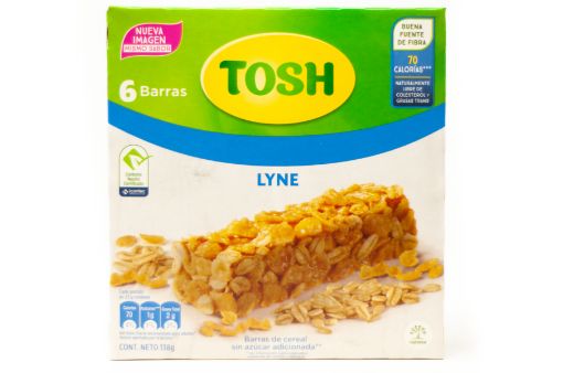 Imagen de BARRA DE CEREAL TOSH LYNE SIN AZUCAR ADICIONADA 6 UND 138.00 G