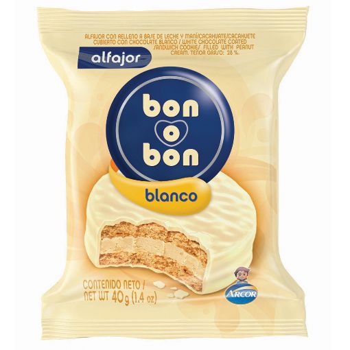 Imagen de ALFAJOR ARCOR BON O BON CHOCOLATE BLANCO 40 G