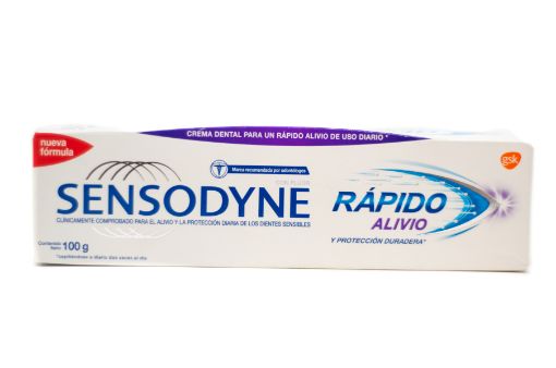 Imagen de CREMA DENTAL CON FLUOR PARA DIENTES SENSIBLES SENSODYNE RAPIDO ALIVIO Y PROTECCION DURADERA 