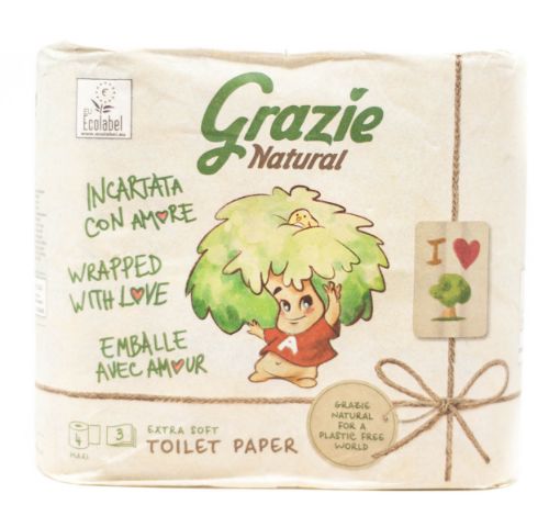 Imagen de PAPEL HIGIENICO GRAZIE NATURAL EXTRA SOFT TRIPLE HOJA 4 UND