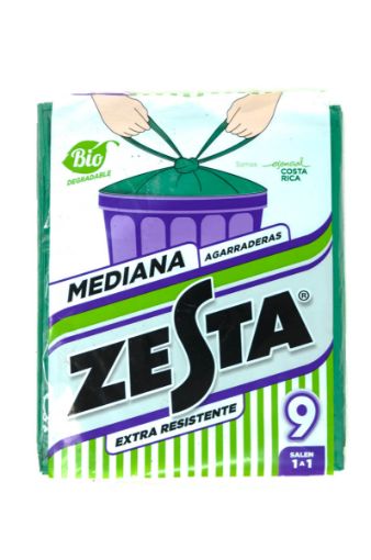 Imagen de BOLSA ZESTA PARA BASURA BIO MEDIANA 9 UND