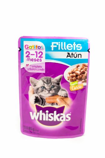 Imagen de ALIMENTO HÚMEDO WHISKAS FILLETS ATÚN PARA GATITO 85 G