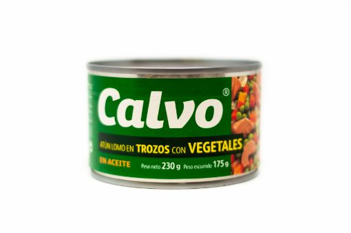 Imagen de ATÚN CALVO LOMO EN TROZOS CON VEGETALES EN ACEITE 