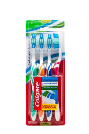 Imagen de CEPILLO DENTAL MEDIO COLGATE TRIPLE ACCION 4 UND