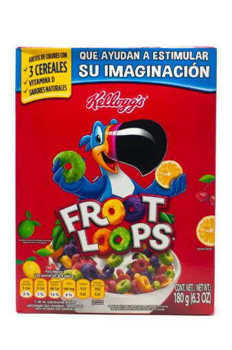 Imagen de CEREAL DE MAIZ KELLOGGS FROOT LOOPS SABOR FRUTAS CAJA 180 G