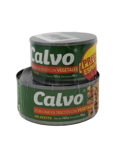 Imagen de OFERTA CALVO VEGETALES 184-ATÚN TROZOS 80 G+ATÚN TROCITOS 104 G 