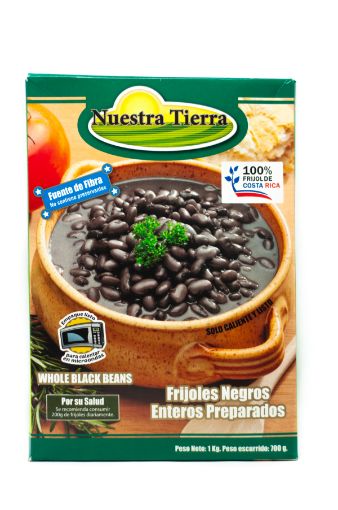 Imagen de FRIJOL NUESTRA TIERRA NEGRO ENTERO PREPARADO CAJA 700.00 G