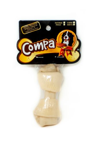 Imagen de HUESO DE CUERO COMPA PARA PERRO CORTO 4-5 " 1 UND 