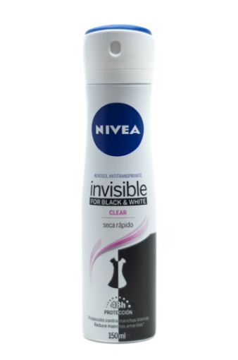 Imagen de DESODORANTE NIVEA INVISIBLE FOR BLACK & WHITE CLEAR  PARA MUJER EN AEROSOL 150.00 ML