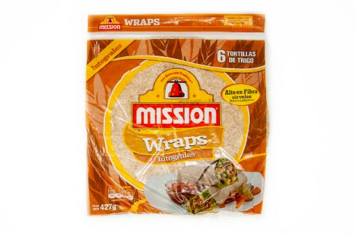 Imagen de TORTILLAS MISSION WRAPS INTEGRALES DE HARINA DE TRIGO 6 UND 427.00 G