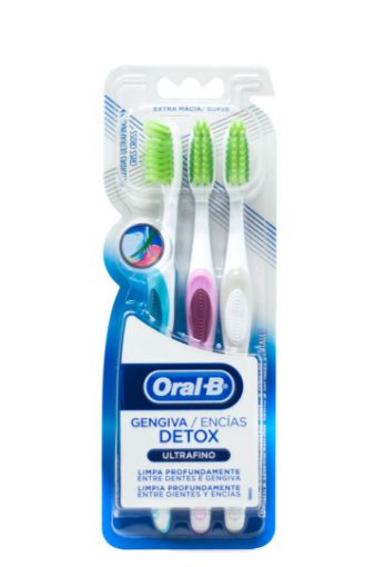 Imagen de CEPILLO DENTAL EXTRA SUAVE ORAL-B DETOX ULTRAFINO PARA ENCIAS 3 UND