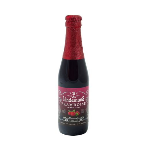 Imagen de CERVEZA LINDEMANS BELGA SABOR FRAMBUESA BOTELLA 250 ML