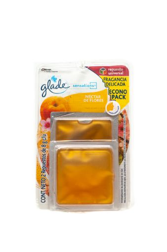 Imagen de REPUESTO AROMATIZANTE GLADE SENSATIONS EN GEL NECTAR DE FLORES 2 UND 16 g 