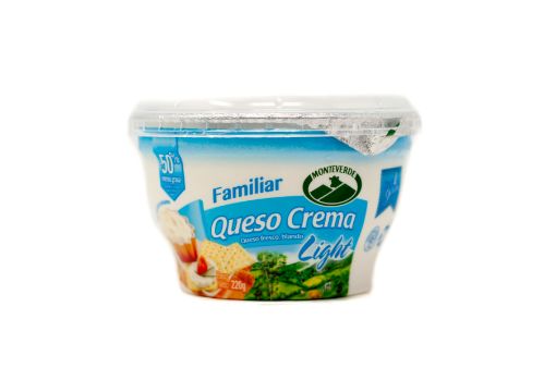 Imagen de QUESO CREMA LIGHT MONTEVERDE FAMILIAR 50% MENOS GRASA TAZA 220 g 