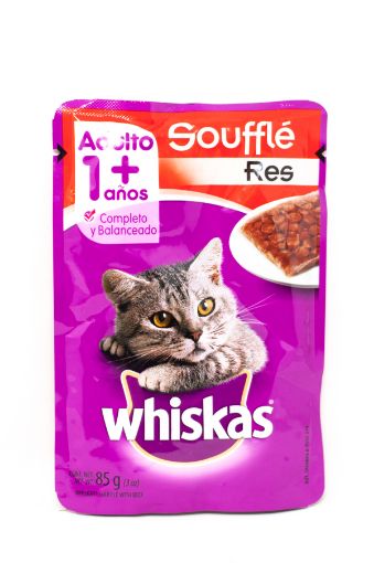 Imagen de ALIMENTO HÚMEDO WHISKAS SOUFFLE RES PARA GATO 85 G