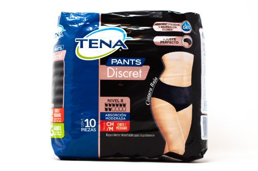 Imagen de ROPA INTERIOR TENA PANTS DISCRET NEGRO DESECHABLE TALLA CH/M 10 und 