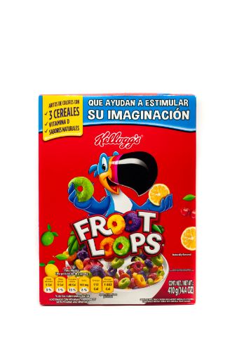 Imagen de CEREAL DE MAIZ KELLOGGS FROOT LOOPS SABOR FRUTAS CAJA 410 G