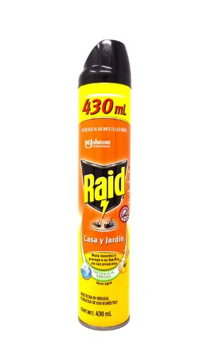 Imagen de INSECTICIDA  RAID CASA JARDIN NARANJA 430 ml 