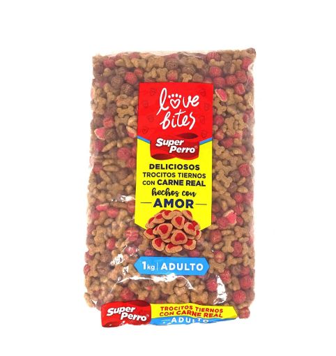 Imagen de ALIMENTO PARA PERRO SUPER PERRO ADULTO LOVE BITES 1000 G