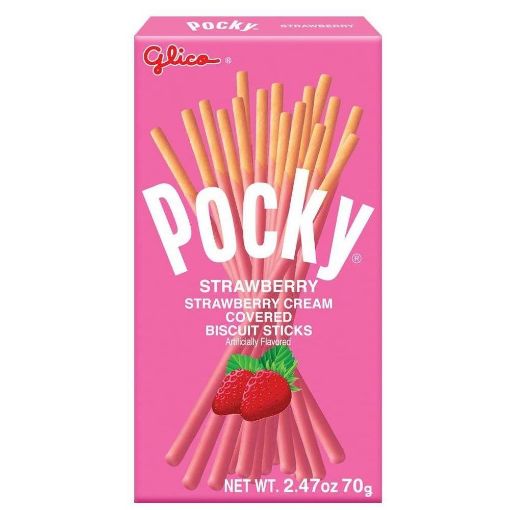 Imagen de BISCUITS STICKS GLICO POCKY CUBIERTOS DE CREMA FRESA 70 G
