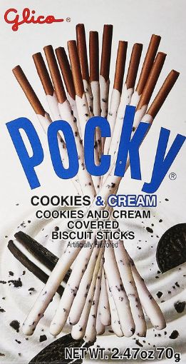 Imagen de BISCUITS STICKS GLICO POCKY CUBIERTOS DE CREMA COOKIES AND CREAM 70 G