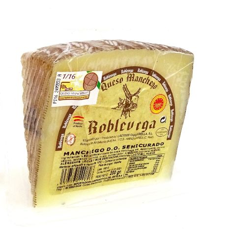 Imagen de QUESO MANCHEGO ROBLEVEGA SEMICURADO SIN GLUTEN 200.00 G