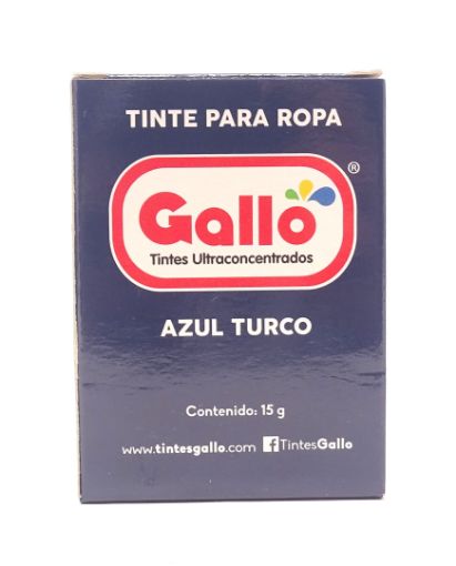 Imagen de TINTE GALLO PARA ROPA COLOR AZUL TURCO 15.00 G