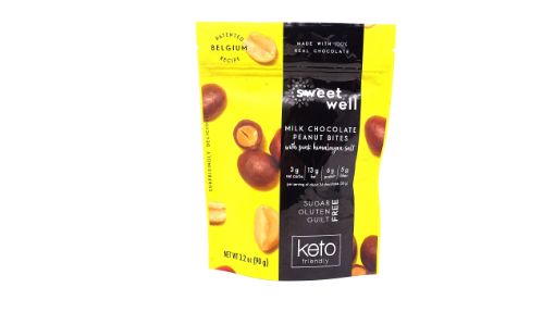 Imagen de CHOCOLATE SWEETWELL KETO CON LECHE-MANI Y SAL ROSA DE HIMALAYA 90 G