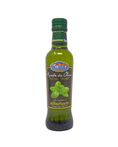 Imagen de ACEITE DE OLIVA ROMA EXTRA VIRGEN CON AROMA A ALBAHACA 250 ML