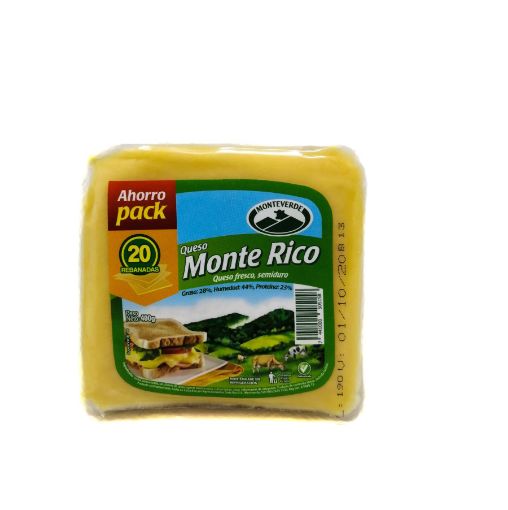 Imagen de QUESO  MONTEVERDE MONTE RICO SEMIDURO 20 UND 400 g 