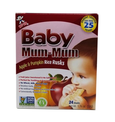 Imagen de GALLETA BABY MUM MUM INFANTIL DE ARROZ MANZANA & CALABAZA 24 UND 50 G