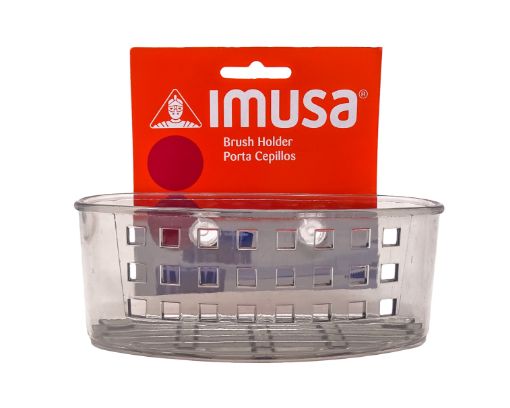 Imagen de PORTA CEPILLOS DENTALES IMUSA TRANSPARENTE PARA BAÑO 1 und 