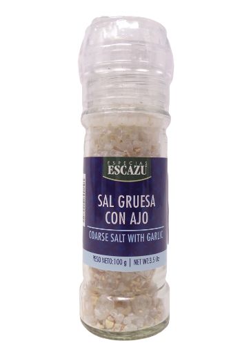 Imagen de SAL GRUESA ESPECIAS ESCAZU CON AJO CON QUEBRADOR AJUSTABLE EN FRASCO 110 G