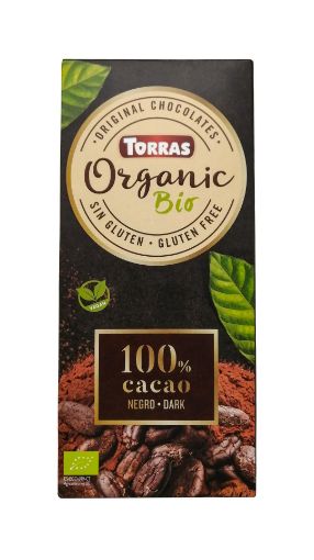 Imagen de CHOCOLATE OSCURO ORGANICO BIO TORRAS 100% CACAO SIN GLUTEN 100 G