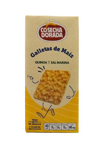 Imagen de GALLETAS COSECHA DORADA DE MAIZ QUINOA & SAL MARINA 8 UND 96 G