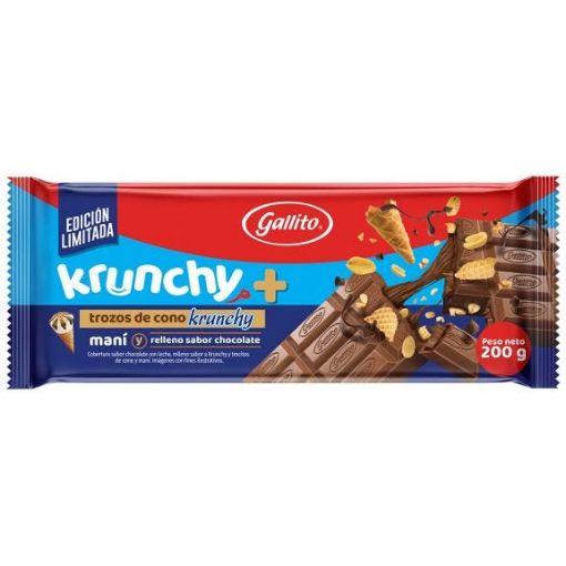 Imagen de CHOCOLATE GALLITO KRUNCHY & MANI TABLETA 200 G